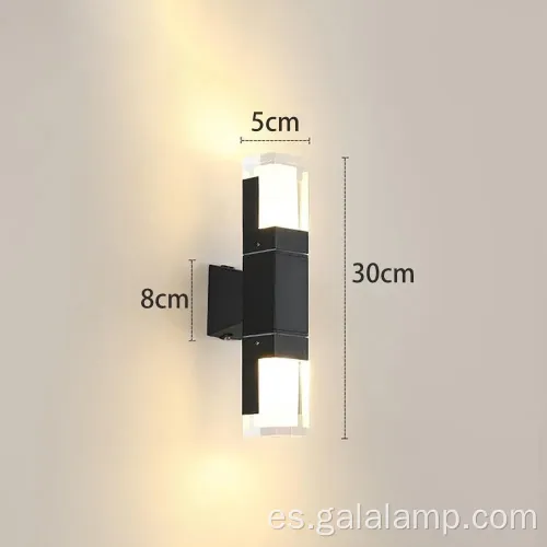 Luz de pared moderna impermeable para uso al aire libre